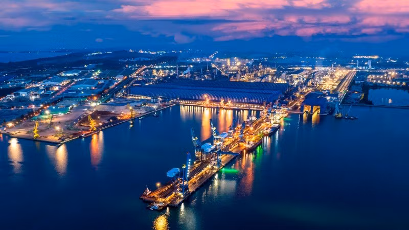 越南和发榕橘专用港。（阮仪 摄）