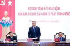 越共中央总书记、国家主席苏林主持召开中央司法改革指导委员会工作总结会议。（图片来源：越通社）