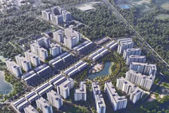 兴安省2号安美工业园区工人宿舍及社会住房项目总体效果图。