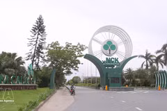 南桥坚工业园是海防市典型的民营经济模式，被联合国工业发展组织选为全球生态工业园计划的37个工业园之一。（图片来源：越通社）