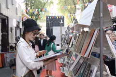 民众参观胡志明市书街。