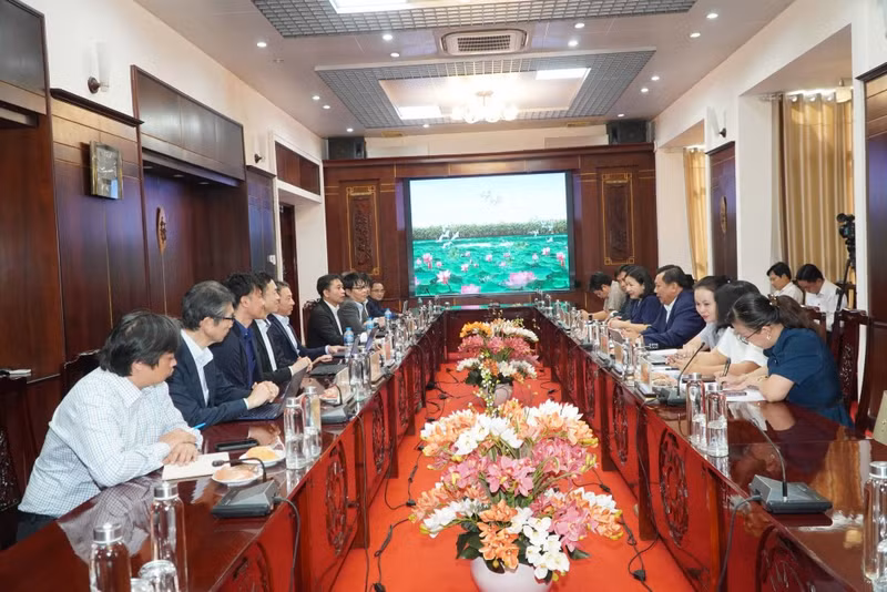 双方代表交流场景。