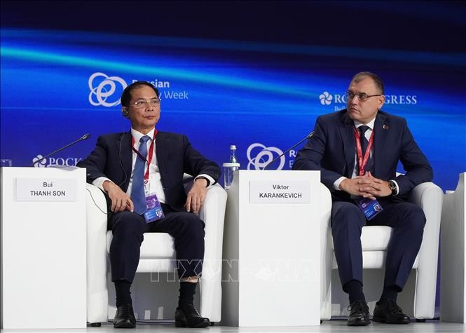 越南政府副总理裴青山出席2025年'俄罗斯能源周'国际论坛。