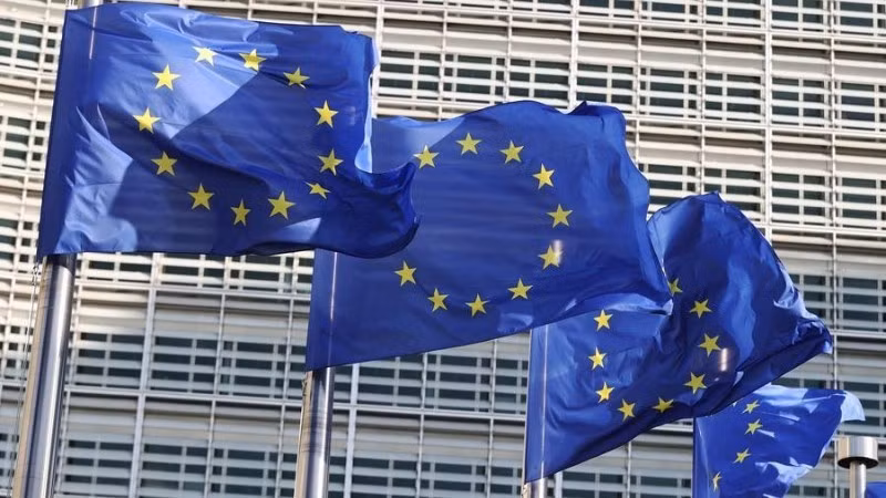 欧盟旗帜。（图片来源：新华社）