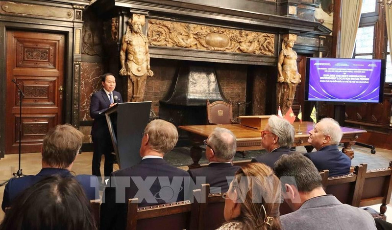 海防市委书记黎进珠发表讲话。（图片来源：越通社）