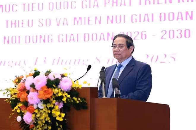 越南政府总理范明正发表讲话。（图片来源：越通社）