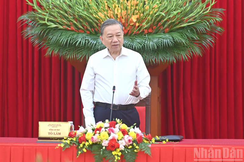 苏林总书记发表讲话。