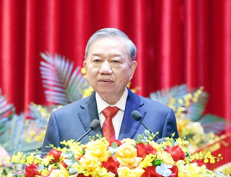 越共中央总书记苏林发表指导性讲话。