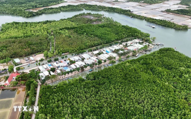 芹耶县盛安岛乡天连（Thiềng Liềng）村一角。（图片来源：越通社）