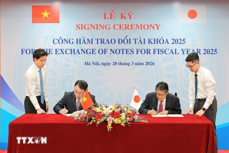 越日签署三项绿色转型ODA贷款换文。（图片来源：越通社）
