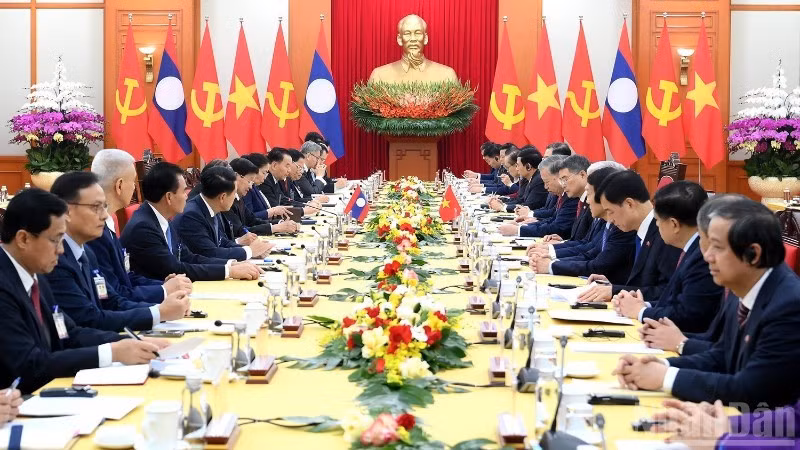 会谈场景。（登科 摄）