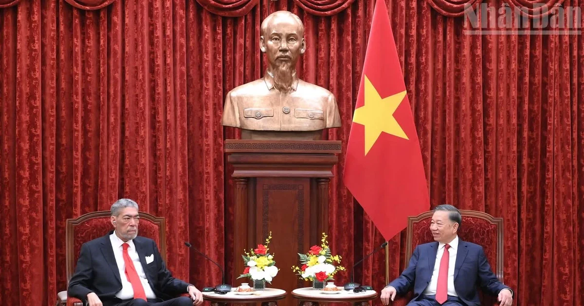 越共中央总书记、国家主席苏林会见多米尼加左派团结运动总书记米格尔·梅希亚【组图】