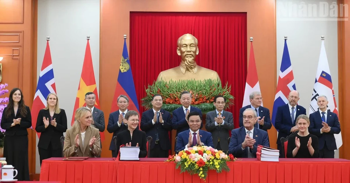 越共中央总书记、国家主席苏林见证越南和欧洲自贸联盟成员国自贸协定签署仪式【组图】
