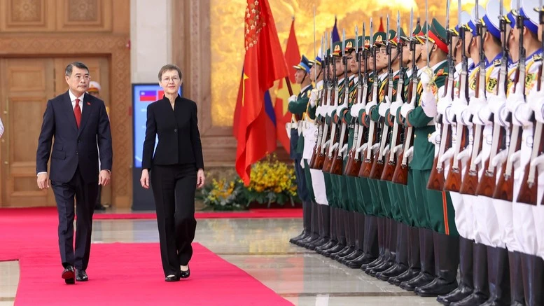 越南政府总理黎明兴主持仪式 欢迎列支敦士登公国首相布丽吉特·哈斯访越