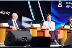 越通社社长武越庄在“4.0时代假新闻对话”国际论坛上发表讲话。（图片来源：越通社）