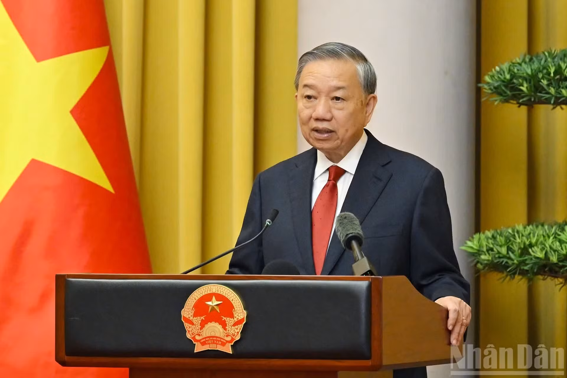苏林总书记、国家主席在仪式上发表讲话。