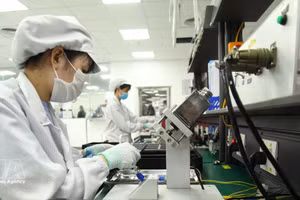富寿省平川工业园区Star Engineers越南有限公司生产电子零部件。（图片来源：越通社）