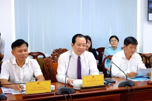 芹苴市人民委员会副主席王国南在会上发表讲话。