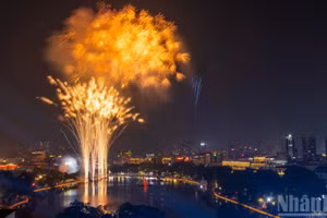 庆祝首都解放日的烟花点亮河内夜空【组图】