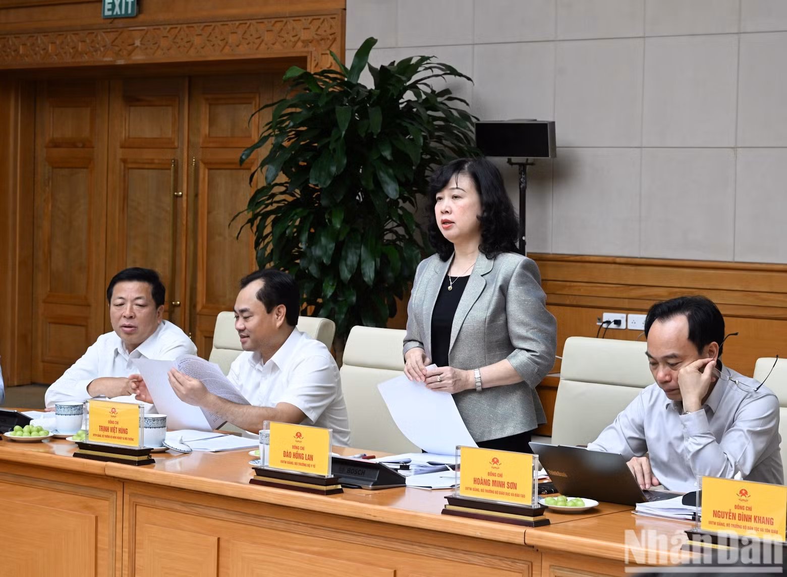 卫生部长陶红兰发表讲话。