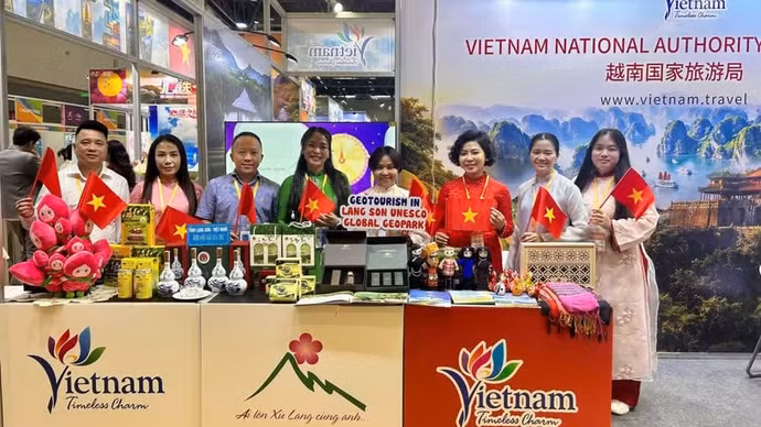 第23届中国—东盟博览会旅游展于9月19日至21日在中国广西桂林举行，图为越南展区。（图片来源：TITC）