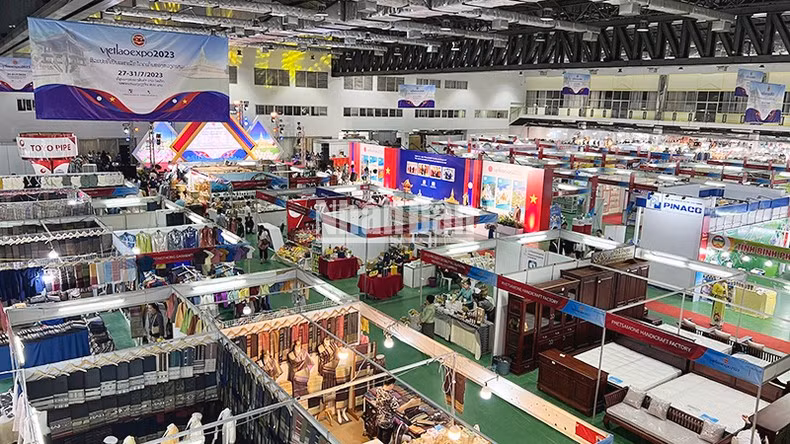 2023年越老贸易展览会全景。 2023年越老贸易展览会全景。