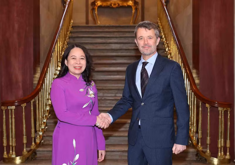 越南国家副主席武氏映春会见丹麦王储殿下弗雷德里克。