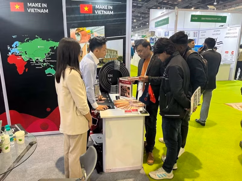 越南全发铜管股份公司的展位。（图片来源：越通社）