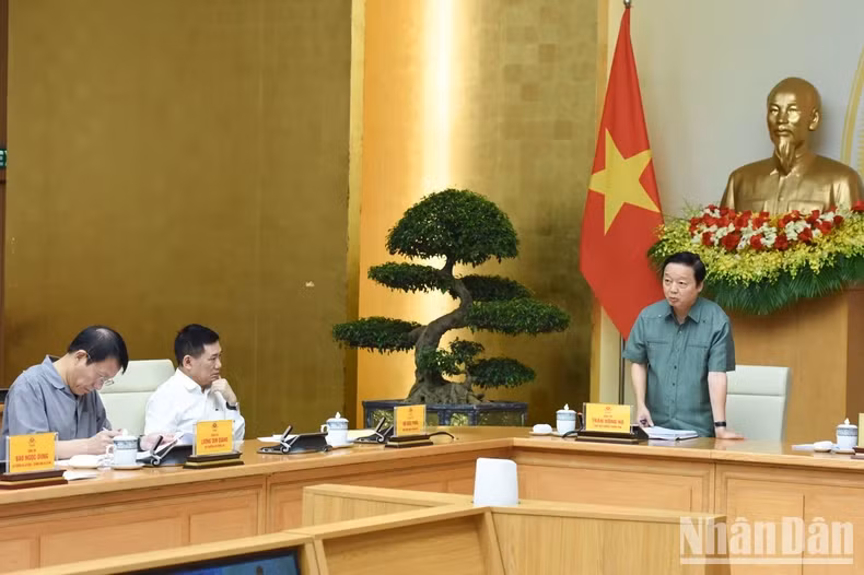 越南政府副总理陈红河发表讲话。