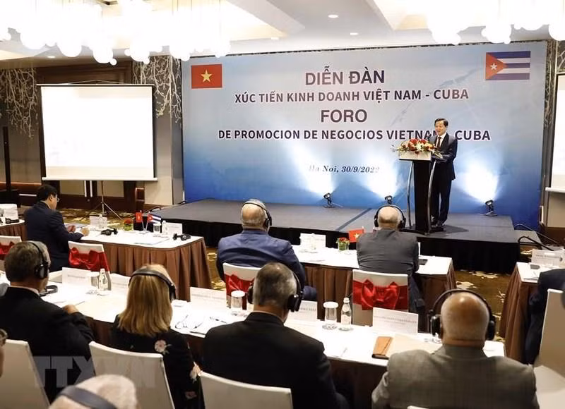 越南政府副总理黎明慨在论坛上发言。