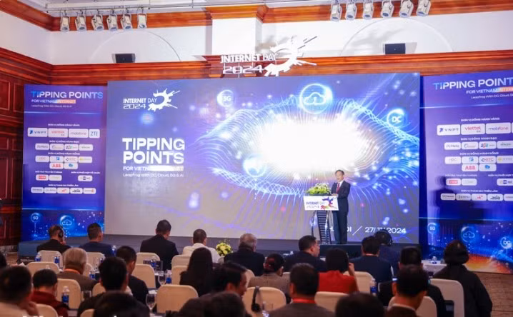 2024年互联网日会议场景。（图片来源：baodautu.vn）
