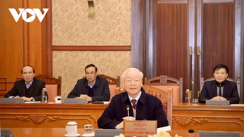 阮富仲总书记主持会议。（图片来源：VOV）