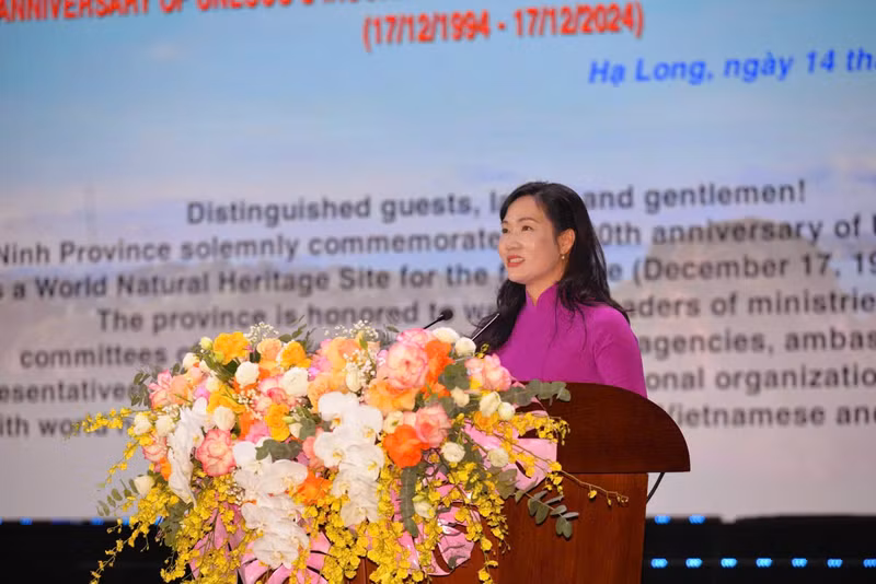 广宁省人民委员会副主席阮氏幸在活动上发表讲话。