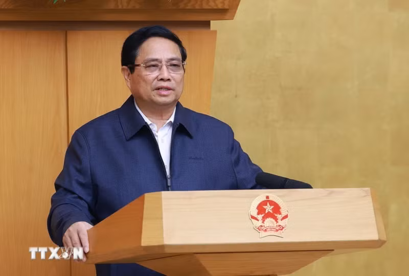 范明正总理在会上发表讲话。（图片来源：越通社）