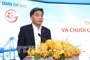胡志明市人民委员会副主席阮禄河在会上发表讲话。（图片来源：越通社）