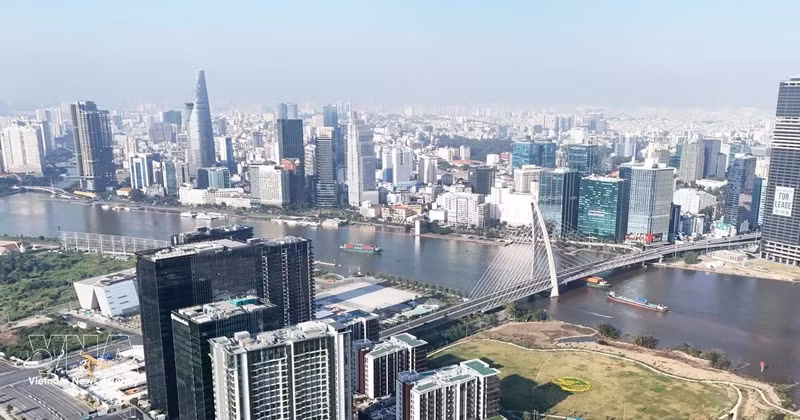 位于守添半岛的越南国际金融中心核心区。（图片来源：越通社）