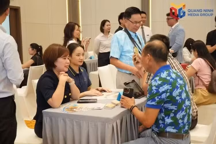 多家旅行社在2026年9月于广宁省举行的越南旅行社会议框架内对接广宁旅游产品。（图片来源：广宁报）