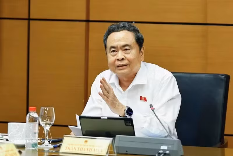 国会主席陈青敏发表讲话。（图片来源：越通社）