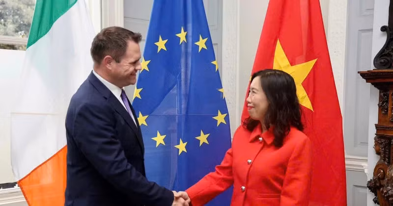 越南外交部副部长黎氏秋姮与爱尔兰外交贸易部国务部长尼尔·里士满。（图片来源：越南外交部）