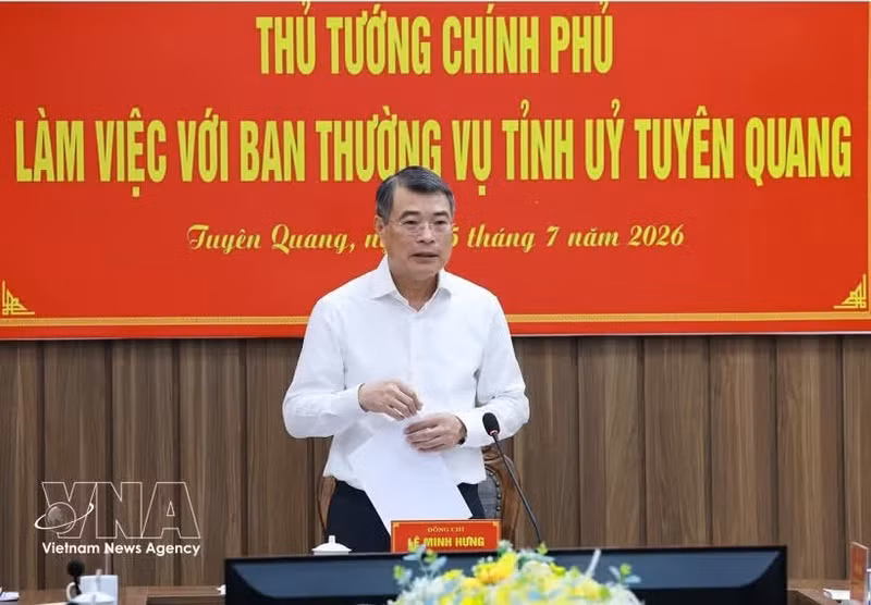 政府总理黎明兴发表讲话。（图片来源：越通社）