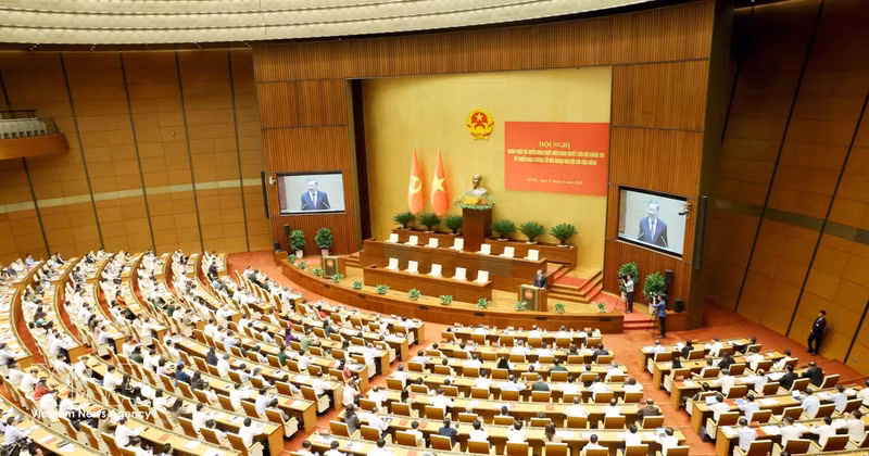 深入学习贯彻越共中央政治局关于实施越共十四大对外路线决议会议。（图片来源：越通社）