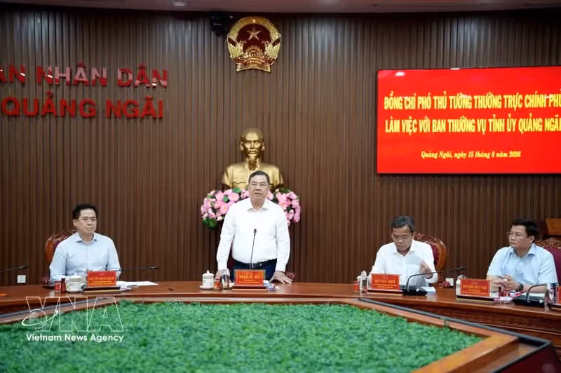 越共中央政治局委员、政府常务副总理范嘉足在会上发表讲话。（图片来源：越通社）