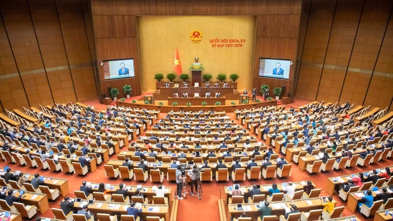 第十五届国会第十次会议全体会议场景。（维灵 摄）