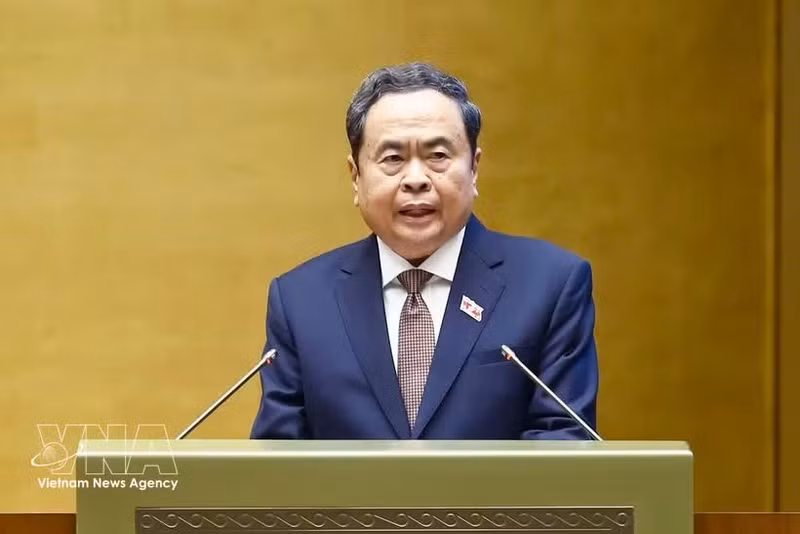 国会主席陈青敏发表讲话。（图片来源：越通社）