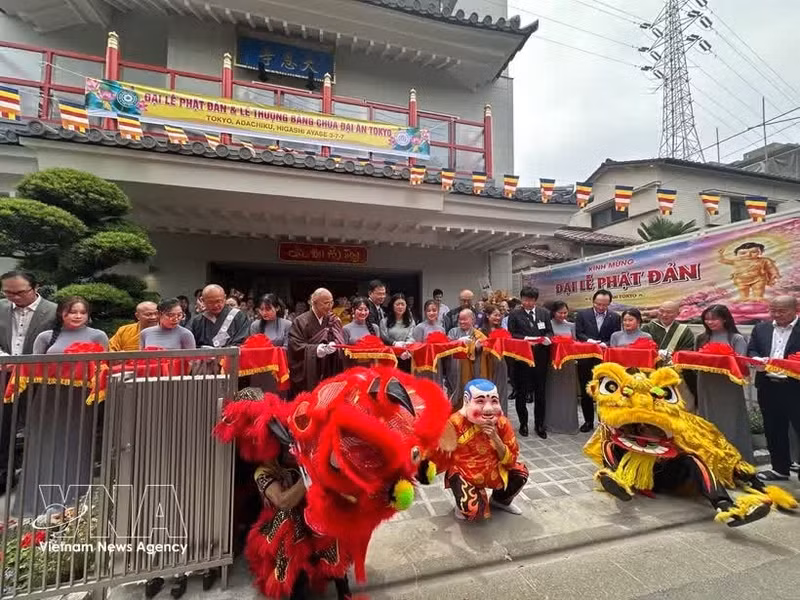 大恩寺落成剪彩仪式。（图片来源：越通社）