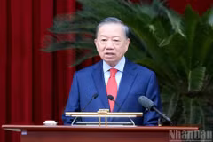 越共中央总书记、国家主席苏林在越共第十四届中央委员会第四次全体会议上致开幕辞。