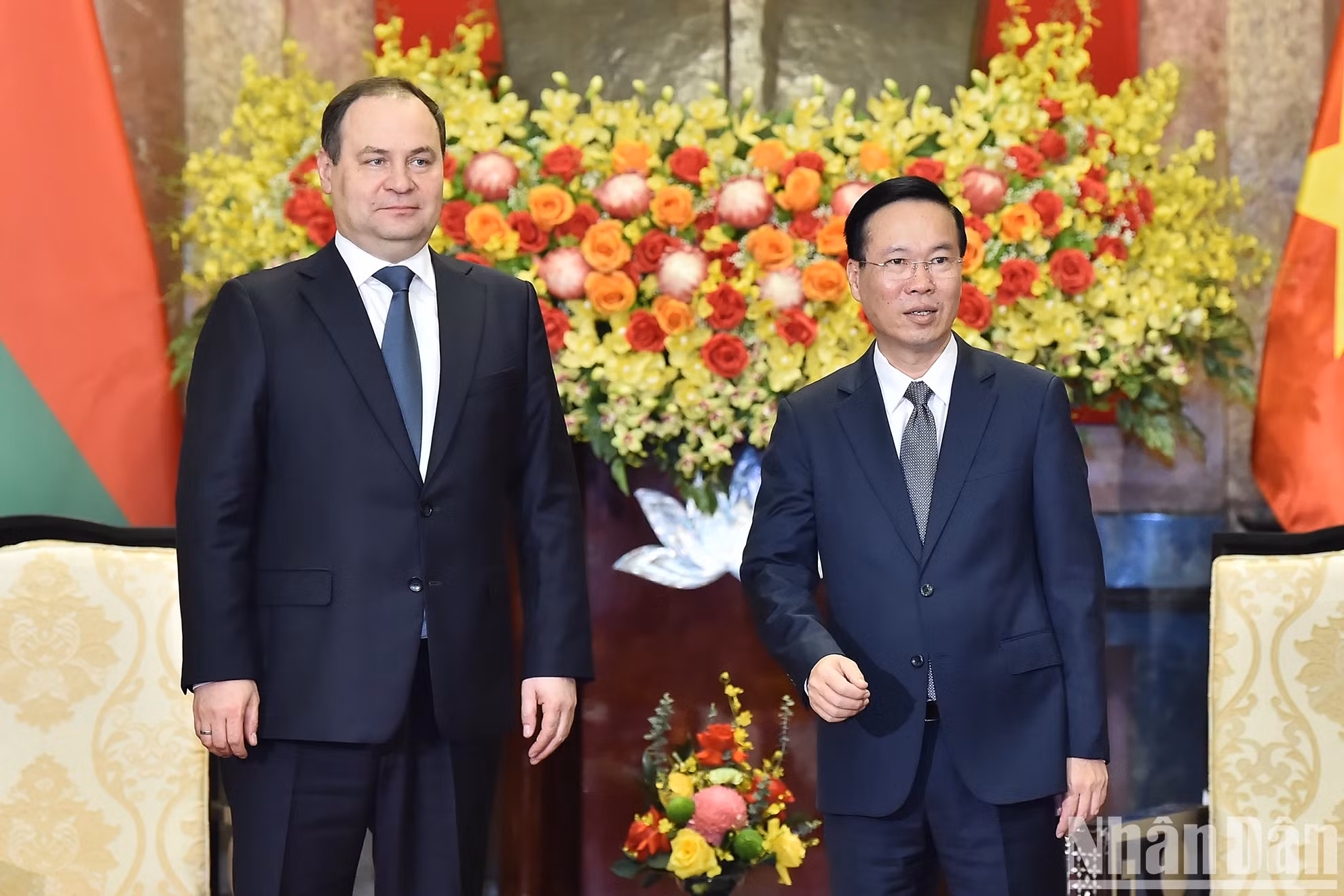 越南国家主席武文赏和白俄罗斯总理罗曼·戈洛夫琴科。