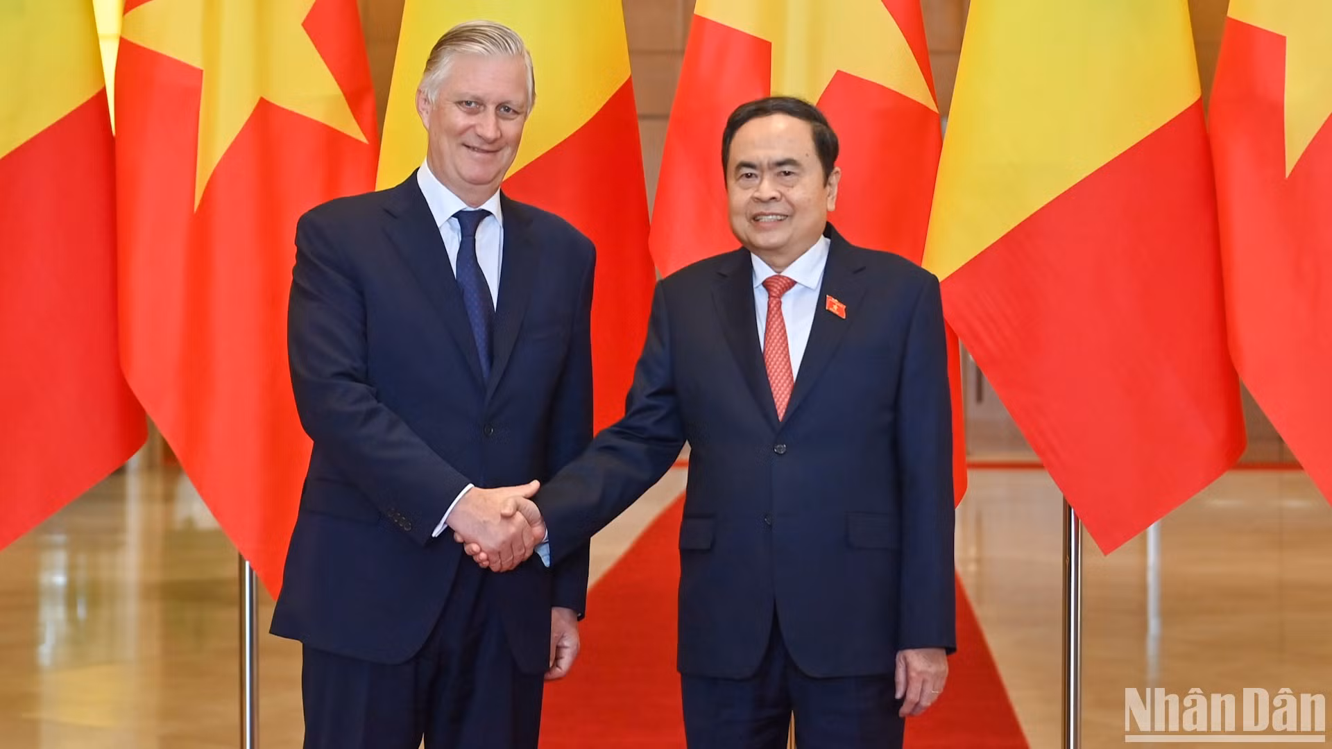 越南国会主席陈青敏会见比利时国王菲利普·利奥波德·路易·马里【组图】