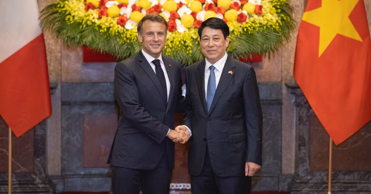 越南国家主席梁强与法国总统马克龙举行会谈【组图】
