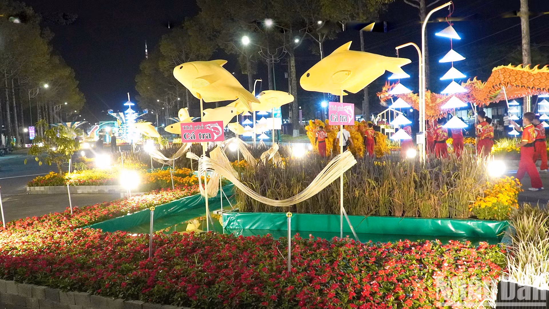 今年花街设计了大小不同的景观，展现了同塔省风土人情之美。
